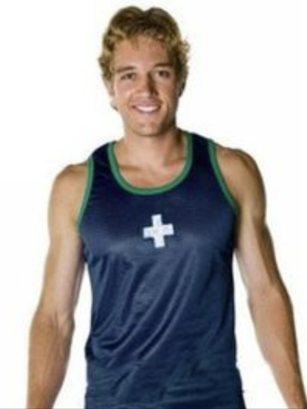 Andrew Christian Mesh Cross Tank S Navy Blue Jock Top